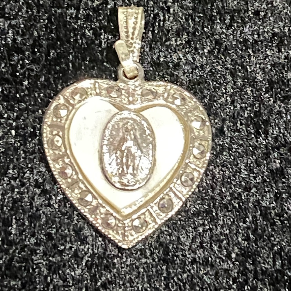 Vintage Blessed Mother Pendant